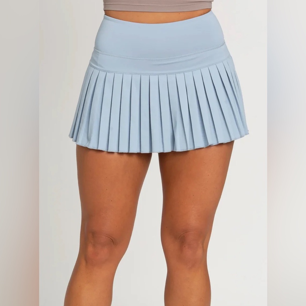 Gold Hinge Farview Blue Pleated Tennis Skort